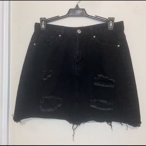 Black Jean Skirt